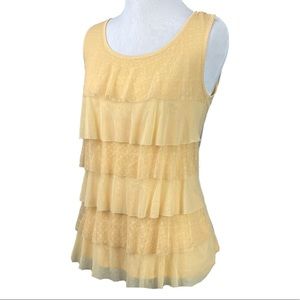 Chico’s Yellow Ruffle Tank Top